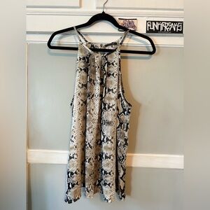 Papermoon Snake Print Keyhole Top